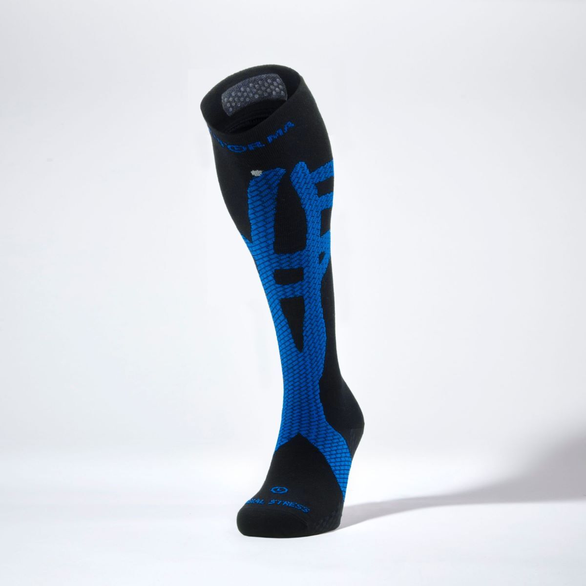 Enforma Calcetín de compresión unisex Tibial Stress .  Negro / Azul