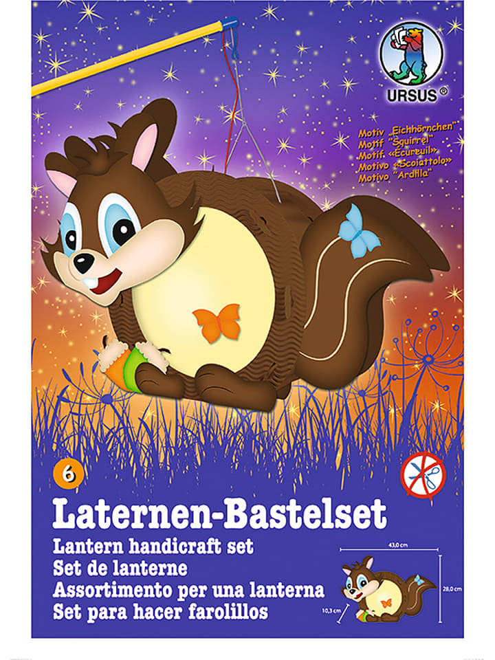 URSUS Laternen-Bastelset "Easy Line - Eichhörnchen" in Bunt - onesize