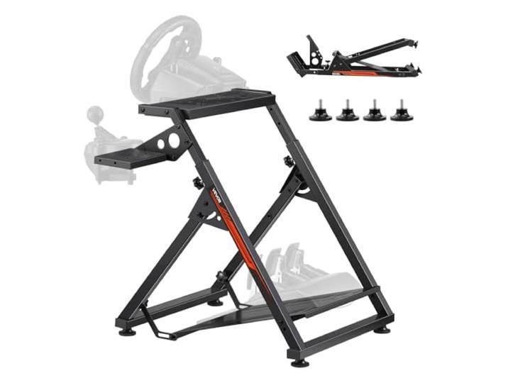 VEVOR Support de Volant Course Compact Cockpit Simulateur Course Pliable Réglable Compatible Logitech G923\, G920\, G29\, G27\, Thrustmaster T300RS TX F458\, T500RS\, T3PA-PRO (F1/GT)\, Pédales Non Incluses