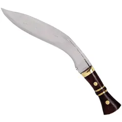 Kukri Messer mit Messingeinlage mit Lederscheide