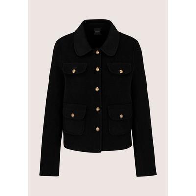 Kurzjacke MADELEINE "Jacke Doubleface-Jacke im Utility-Stil", Damen, Gr. 34, schwarz, Jacken Kurzjacke