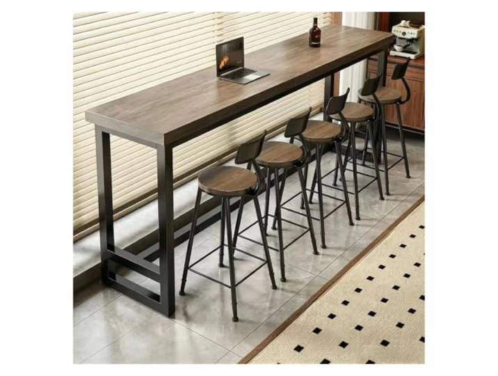 ZCXMNL Barhöhentisch, Massivholz 100/120/140/160/180/200/220/240 cm Lang for Küchenbistro(Grey,L220xW40xH105cm)