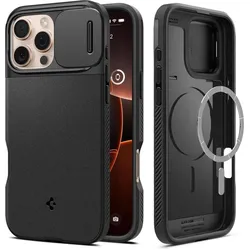 Spigen Optik Armor Mag (Apple iPhone 16 Pro Max), Smartphone Hülle, Schwarz