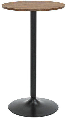 AUSTEN & Co. Metal Base Dining Table Dark Wood / Black