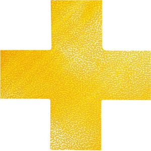 Durable Bodenmarkierung 170104 Kreuz gelb, 15 x 15 cm, 10 Stück