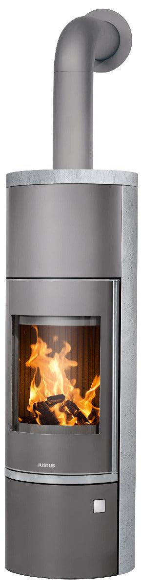 Justus | Kaminofen | Faro Aqua 2.0 | 8,5 kW | Stahl Gussgrau, Speckstein