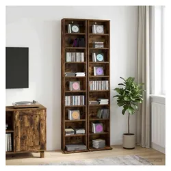 vidaXL Indoor CD Schrank (CDs), CD- & Schallplatten Aufbewahrung, Braun