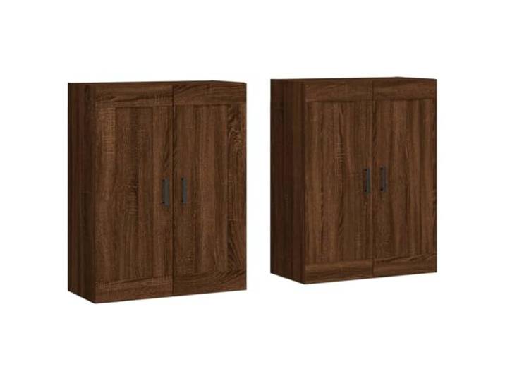 Wandschraenke 2 Stk Braun Eichen-Optik Holzwerkstoff Haengeschrank Stauraum 2 Stk, Eichen-Optik, Wandmontage, Sideboard-Aufsatz nutzbar, feuchtigkeitsbestaendig
