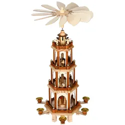 DEUBA Weihnachtspyramide XL klassisch 60 x 20 x 17cm weiß