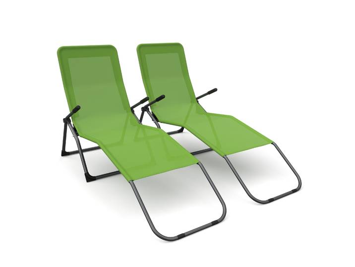 Liegestuhl grün 2er Set