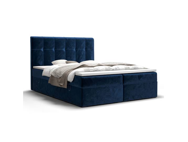Einzelbett, Blau, 140x200 cm, Holzwerkstoff, Mit Stauraum, Elegant