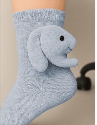 LightInthebox 3D Knit Animal Socks, Funny Animal Socks Hand Crocheted, Winter Cotton Crew Socks, Fun Adorable Christmas Gifts for Girls Women