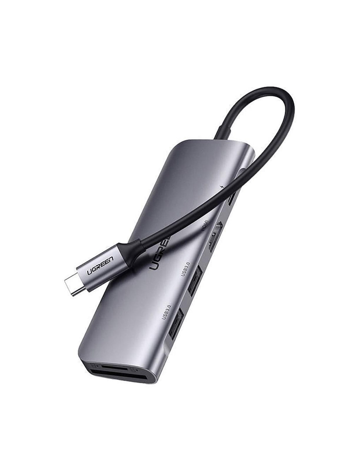 UGREEN CM195 ??6in1 USB-C HUB - HDMI / 2x USB-A 3.0 / USB-C PD / SD / TF reader - Gray