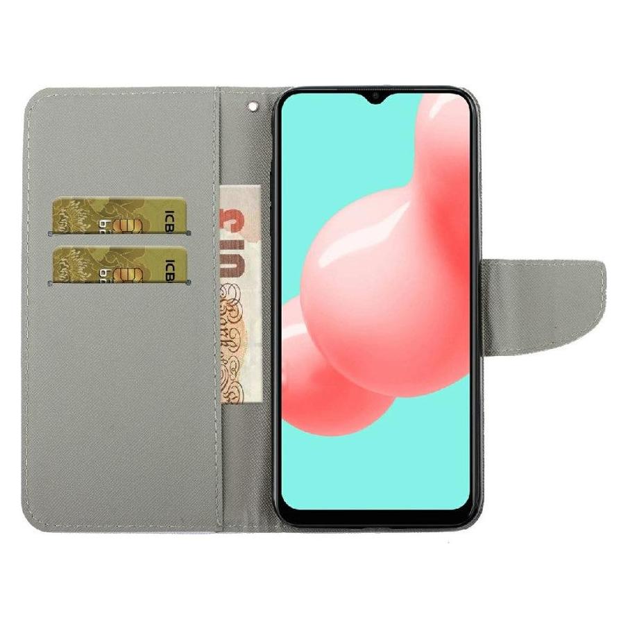 Cover-Discount Galaxy A22 4G - Leder Hülle Margeriten (Samsung Galaxy A22) (101237110K)