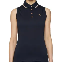 J.Lindeberg Golf Swing Polo ärmellos Damen navy/weiss