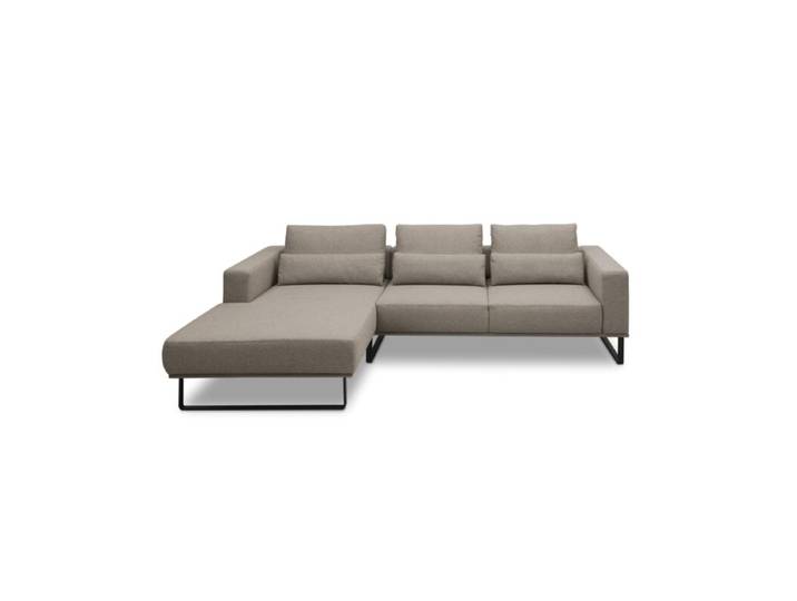Musterring JustB! PM100 Ecksofa optional mit motorischem Sitzvorzug - Flachgewebe Mono taupe - 292 x 185 - automatische Sitztiefenverstellung - ohne Zusatzaussta automatische Sitztiefenverstellung Modern, Zeitlos