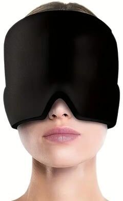Inspire Select Gel Ice Head Wrap For Migraine Relief Adjustable Cold Compress Cap For Headaches, Eye Strain, Reusable black