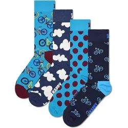 HAPPY SOCKS Happy Socks 4er Pack Unisex Socken - Geschenkbox, Classics, gemischte Farben, Größe 41-46 in Bunt Bunt