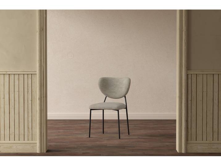 2er Set - Stuhl Norela mit beigem Samtstoff - Beige - Luxusbetten24