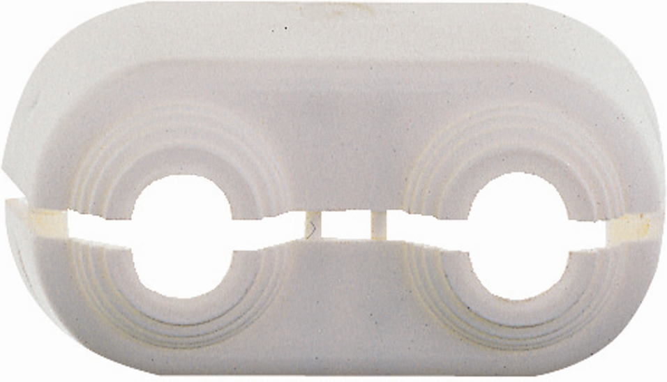 Heimeier Duolux double rosace 3800-00.093 plastique blanc, divisible au milieu, pour distributeurs de tuyaux