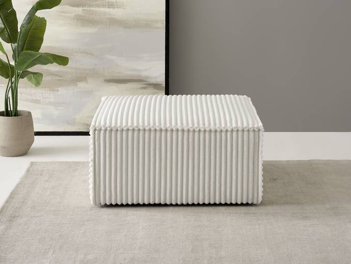 Hocker GOODPRODUCT FINNLEY Cord, Polsterhocker kombinierbar mit der Serie FINNLEY , weiss (ivory), B:80cm H:42cm T:80cm, Bezugstoff 100% PES ;Gramatur 400g/qm +/- 5%, Hocker, Hocker, passend zum Loveseat der Serie Finnley