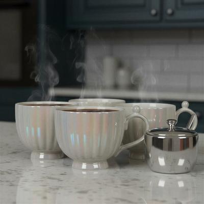 Storied Home "Stoneware Fluted Mugs - 6.13""L x 4.13""W x 4.38""H"