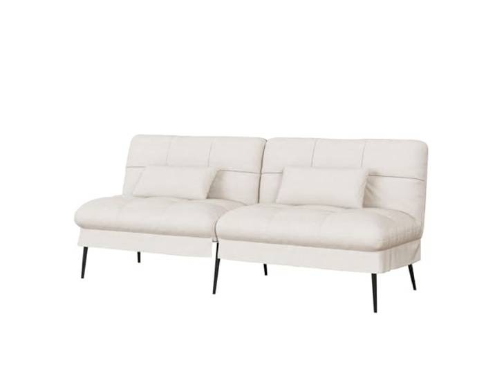 COMHOMA Sofa Schlafsofa mit Schlaffunktion, überzug Futon Klappsofa, Bettcouch, ecksofa, Couch Gästebett, 3-Sitzer Sofa, mit verstellbare Rückenlehne aus Stoff Beige