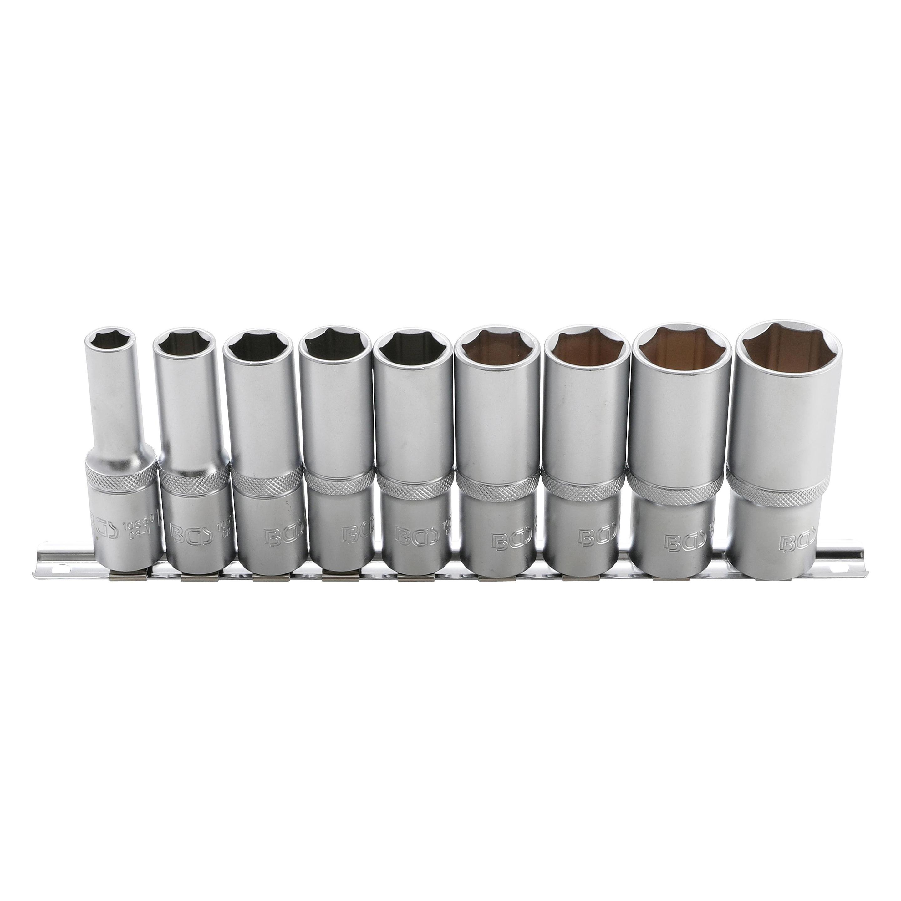 BGS Steckschlüssel-Einsatz-Satz Sechskant, tief 12,5 mm (1/2") SW 10 - 24 mm 9-tlg. (2223)