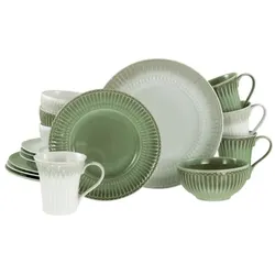 CreaTable Celadon bunt Kombiservice 16-tlg Steinzeug