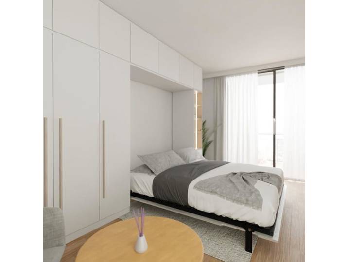 Wallbedking Morphy Integrated Lit Escamotable Rabattable et Gain de Place Modulaire et Pliant 180x200 cm Vertical