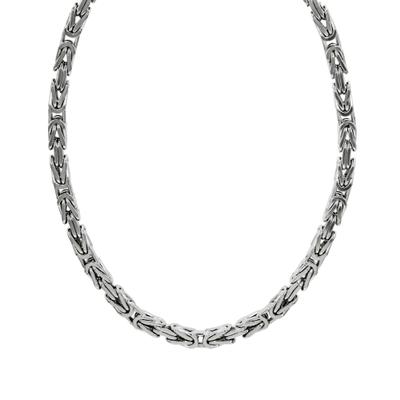Collierkettchen ZEEME "Silber 925 poliert Königskette 5mm breit", weiß, Halsketten, Damen, 50cm, Silber 925 (Sterlingsilber), L: 50 B: 5mm, glänzend, B:5mm