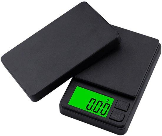 Multifunctionele digitale weegschaal met LCD-scherm voor voedsel, sieraden en laboratoriumgebruik - 1000 g / 0,01 g - Zwart