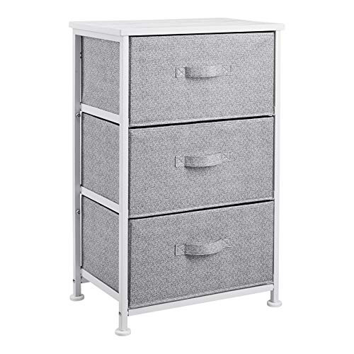 Amazon Basics Opbergkast met 3 stoffen laden, wit
