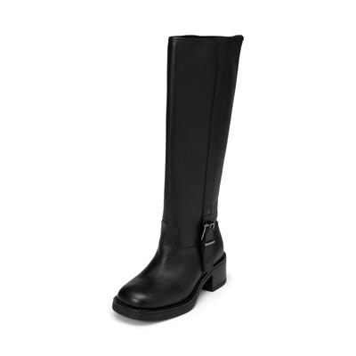 Stiefel MARC O'POLO "aus fein strukturiertem Rindleder", Damen, Gr. 39, Synthetik, schwarz, Obermaterial: 100% Leder, unifarben, Schuhe Stiefel