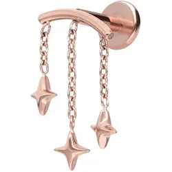 Titan Labret mit Innengewinde BOGEN + 3 STERNE