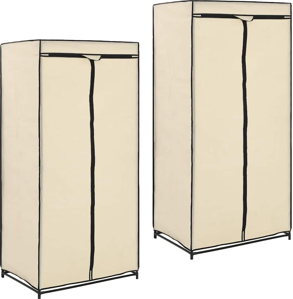 vidaXL 2 pcs Garde-robes Crème 75x50x160 cm