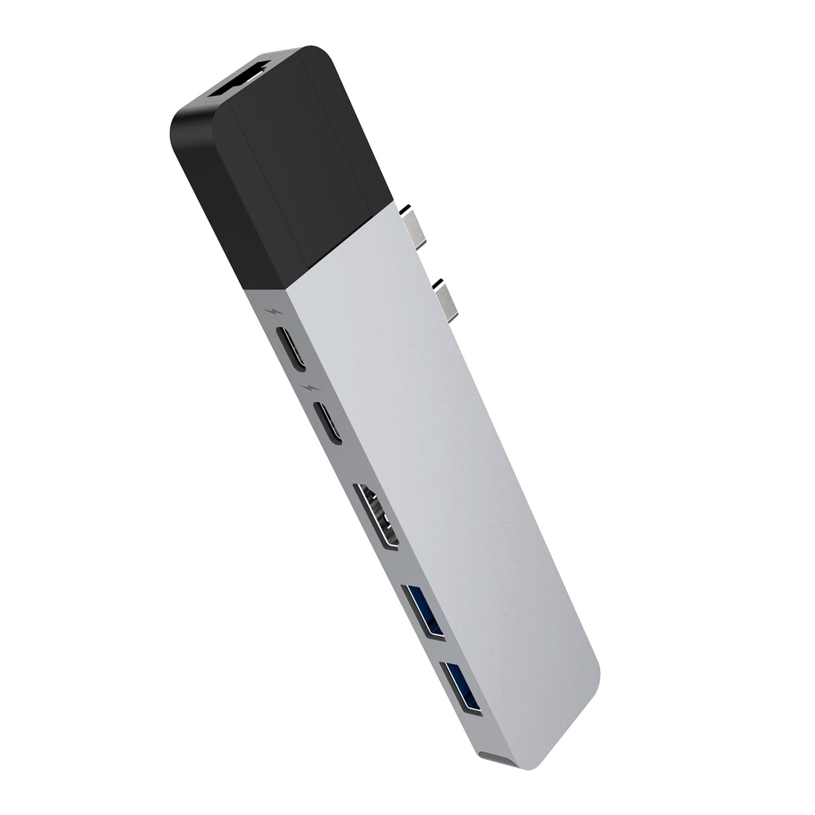 Hyper HyperDrive NET Dockingstation, Zwart/Zilver, HDMI, RJ-45, Thunderbolt 3, USB 3.2 Gen 1 Type-A en Type-C, Aluminium