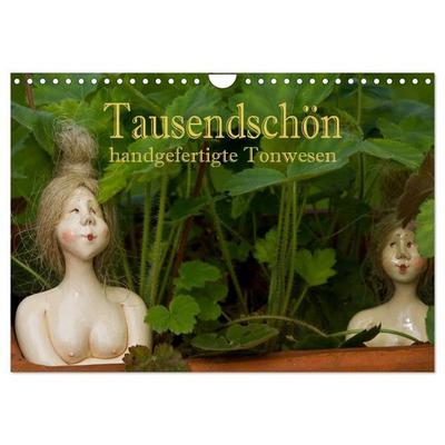 Tausendschön - handgeferigte Tonwesen (Wandkalender 2027 DIN A4 quer), CALVENDO Monatskalender