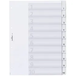 DURABLE Ordnerregister Vollformat 1-10 transparent 10-teilig - 1 Satz