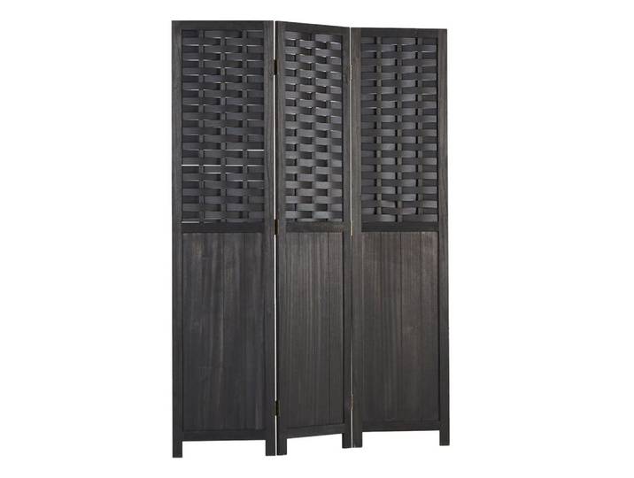 Homestyle4u Paravent 120/170 cm Schwarz, Holz, 120x170x2 cm, Wohnzimmer, Raumteiler, Paravents