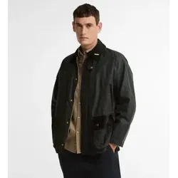 Barbour für Herren. MWX2585 Gewachste Icons-Patch-Bedale-Jacke, grünlich-schwarz (S), Lässig, Baumwolle