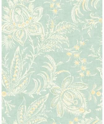 Seabrook Designs Elli Jacobean Floral Unpasted Wallpaper