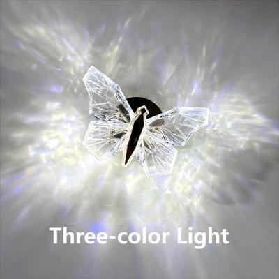 Friendly Fresh Finds Nordic LED Butterfly Wall Lamp Rotatable Wall Sconce For Bedroom Hallway Living Room three color Light 2w