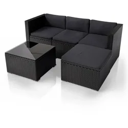 Polyrattan Lounge Punta Cana - Schwarz, Grau