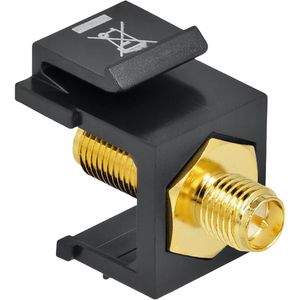 DeLock Keystone-Modul 86865, schwarz, RP-SMA, für Koaxial- und Modemkabel, Kunststoff