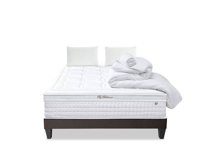 Pack Empereur 140x200 cm Matelas Mousse + Sommier Bois + Accessoires