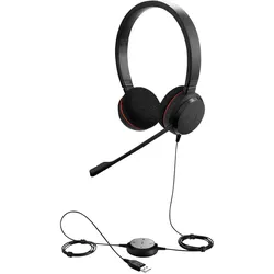 Jabra Evolve 20 (Kabelgebunden, USB-A, Avaya, Cisco, Skype), Office Headset, Schwarz