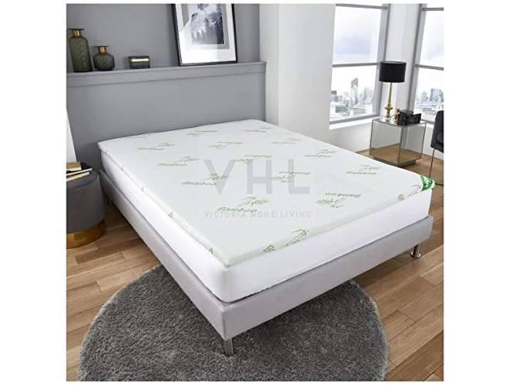 GAVENO CAVAILIA Hochwertiger antimikrobieller Bambus, luxuriöser weicher Schaumstoff, 100% Polyester, antiallergisch, atmungsaktiv, King-Size-Matratze, weiß, King Size Topper