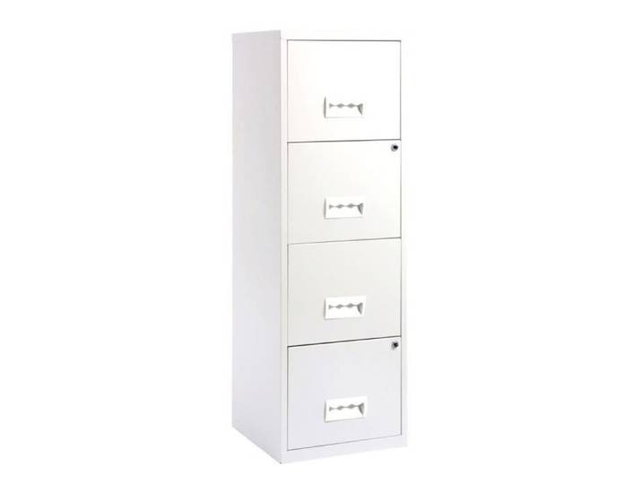 Classeur Métal Pratic 4 tiroirs pr dossiers suspendus Blanc