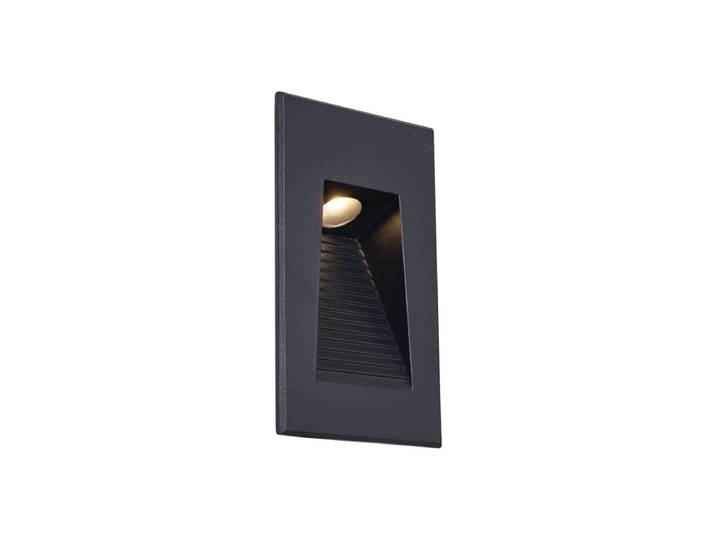 Applique Murale Encastrée Moderne Noire 7cm avec LED IP65 - Trem